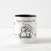 可愛いパーソナライズされたグラウンドホッグの日写真&名前のギフト マグカップ (中央)