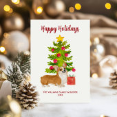 可愛いパーソナライズされたコルギドッグファミリー シーズンカード