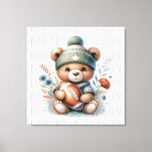 可愛いパーソナライズされたサッカー キャンバスプリント (正面)