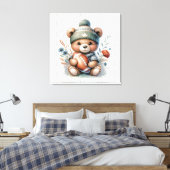 可愛いパーソナライズされたサッカー キャンバスプリント (インサイチュ (寝室))