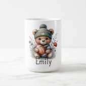 可愛いパーソナライズされたサッカー コーヒーマグカップ (中央)