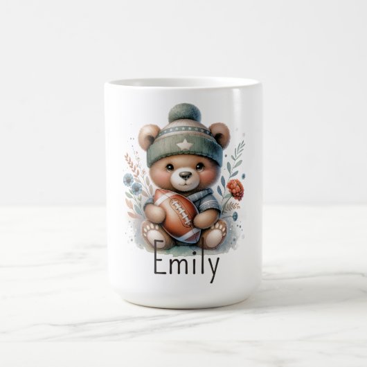 可愛いパーソナライズされたサッカー コーヒーマグカップ (中央)