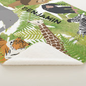 可愛いパーソナライズされたジャングル動物サファリ少年 |少女 シェルパブランケット (3/4)