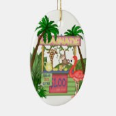 可愛いパーソナライズされたジャングル動物レモネードスタンド セラミックオーナメント (右)