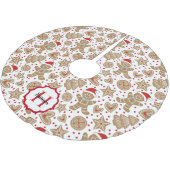 可愛いパーソナライズされたジンジャーブレッドマンクリスマス ブラッシュドポリエステルツリースカート (アングル)