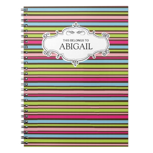 可愛いパーソナライズされたスパイラル綴じノート ノートブック (正面)