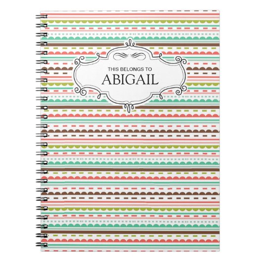 可愛いパーソナライズされたスパイラル綴じノート ノートブック (正面)