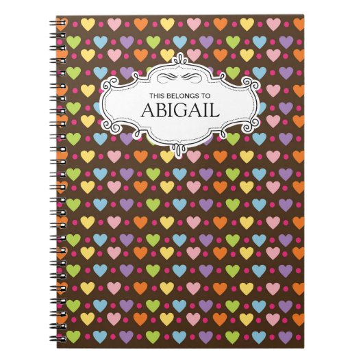 可愛いパーソナライズされたスパイラル綴じノート ノートブック (正面)