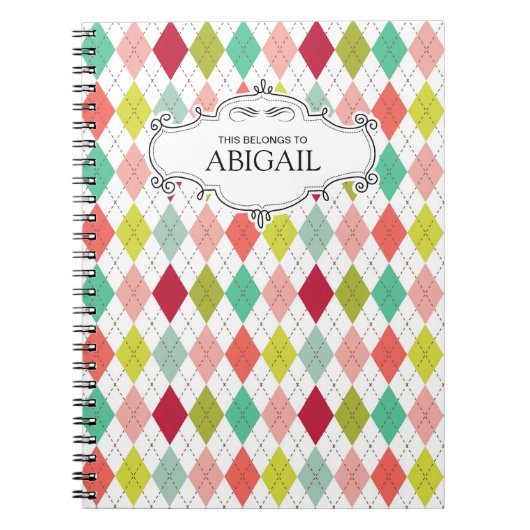 可愛いパーソナライズされたスパイラル綴じノート ノートブック (正面)