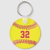 可愛いパーソナライズされたソフトボールキーホルダー3文字ボックス キーホルダー (裏面)