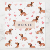 可愛いパーソナライズされたダシュント犬 ワインラベル (シングルラベル)