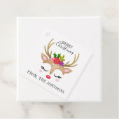 可愛いパーソナライズされたトナカイのクリスマス フェイバータグ (インサイチュ)