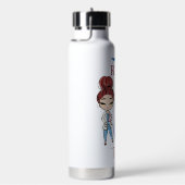 可愛いパーソナライズされたナースモノグラムギフト ウォーターボトル (右面)