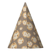 可愛いパーソナライズされたハムスターパターン誕生日パーティー パーティーハット (裏面)