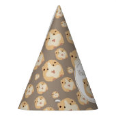 可愛いパーソナライズされたハムスターパターン誕生日パーティー パーティーハット (左)