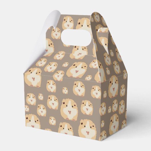 可愛いパーソナライズされたハムスターパターン誕生日パーティー フェイバーボックス (裏面サイド)