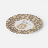 可愛いパーソナライズされたハムスターパターン誕生日パーティー ペーパープレート (アングル)