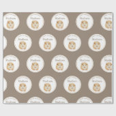 可愛いパーソナライズされたハムスターパターン誕生日パーティー ラッピングペーパー (フラット)