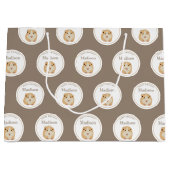 可愛いパーソナライズされたハムスターパターン誕生日パーティー ラージペーパーバッグ (正面)