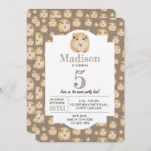 可愛いパーソナライズされたハムスターパターン誕生日パーティー 招待状 (正面/裏面)