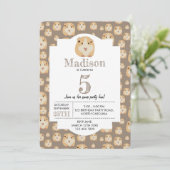 可愛いパーソナライズされたハムスターパターン誕生日パーティー 招待状 (スタンド正面)