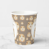 可愛いパーソナライズされたハムスターパターン誕生日パーティー 紙コップ (左)