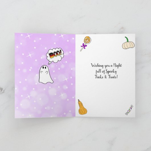 可愛いパーソナライズされたハロウィン カード (内部)