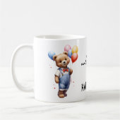 可愛いパーソナライズされたバレンタインデー水彩熊 コーヒーマグカップ (左)