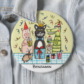 可愛いパーソナライズされたパーティー動物ボタンバッジ 缶バッジ (インサイチュ)