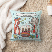 可愛いパーソナライズされたパーティー動物広場クッション クッション (ブランケット)