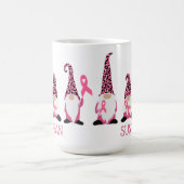 可愛いパーソナライズされたピンクリボン コーヒーマグカップ (中央)
