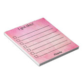 可愛いパーソナライズされたピンク ノートパッド (アングル)