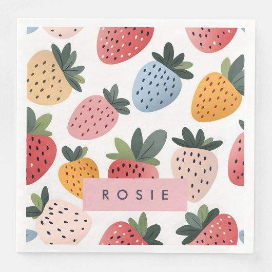 可愛いパーソナライズされたフルーツいちご柄 (正面)