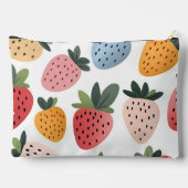 可愛いパーソナライズされたフルーツいちご柄 アクセサリーポーチ (裏面)