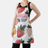 可愛いパーソナライズされたフルーツいちご柄 エプロン (インサイチュ)