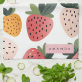 可愛いパーソナライズされたフルーツいちご柄 キッチンタオル (折り畳み)