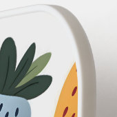 可愛いパーソナライズされたフルーツいちご柄 ピックルボールラケット (左詳細)