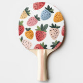 可愛いパーソナライズされたフルーツいちご柄 卓球ラケット (裏面)