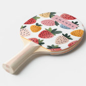 可愛いパーソナライズされたフルーツいちご柄 卓球ラケット (正面アングル)