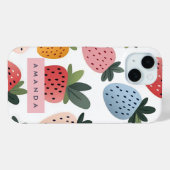 可愛いパーソナライズされたフルーツいちご柄 Case-Mate iPhoneケース (裏面 (横))