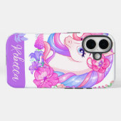 可愛いパーソナライズされたフローラカラフルユニコーン Case-Mate iPhoneケース (裏面 (横))