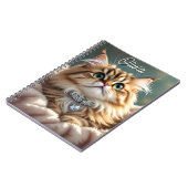 可愛いパーソナライズされたフワフワの猫 ノートブック (左側)