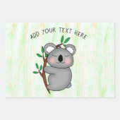 可愛いパーソナライズされたベビーコアラベアベイビーシャワー ラッピングペーパーシート (正面3)