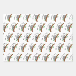 可愛いパーソナライズされたベビーコアラベアベイビーシャワー ラッピングペーパーシート