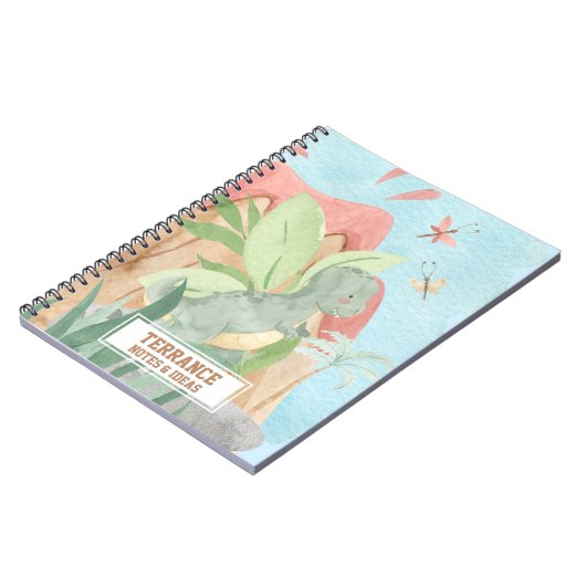 可愛いパーソナライズされたベビーティラノサリオレックス恐竜 ノートブック (左側)