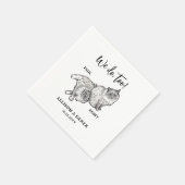 可愛いパーソナライズされたペット結婚ネコ スタンダードカクテルナプキン (角)