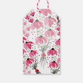 可愛いパーソナライズされたボホピンクウォーターフローラ ギフトタグ (裏面)