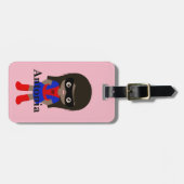 可愛いパーソナライズされたミニスパイダーガールキッズ荷物タグ ラゲッジタグ (正面横)