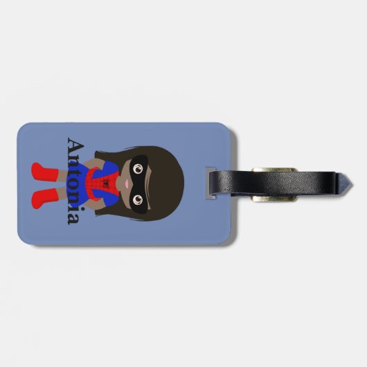 可愛いパーソナライズされたミニスパイダーガールキッズ荷物タグ ラゲッジタグ (裏面横)