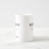 可愛いパーソナライズされたメイドのモーモー年設立 ボーンチャイナマグカップ (正面)